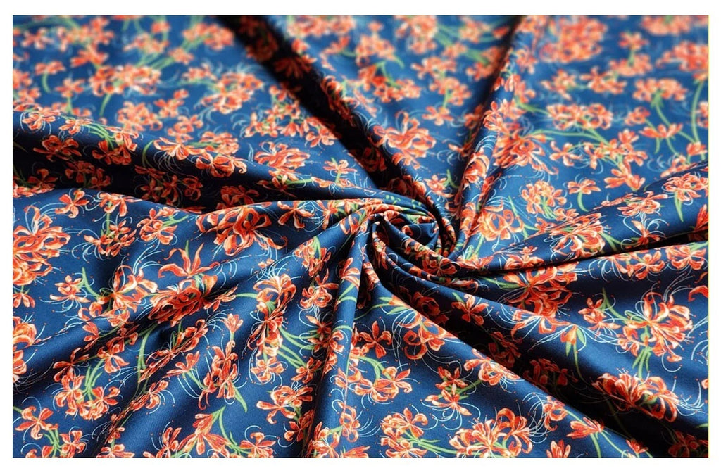 Spider Lily Floral Cotton Fabric – Digital Print