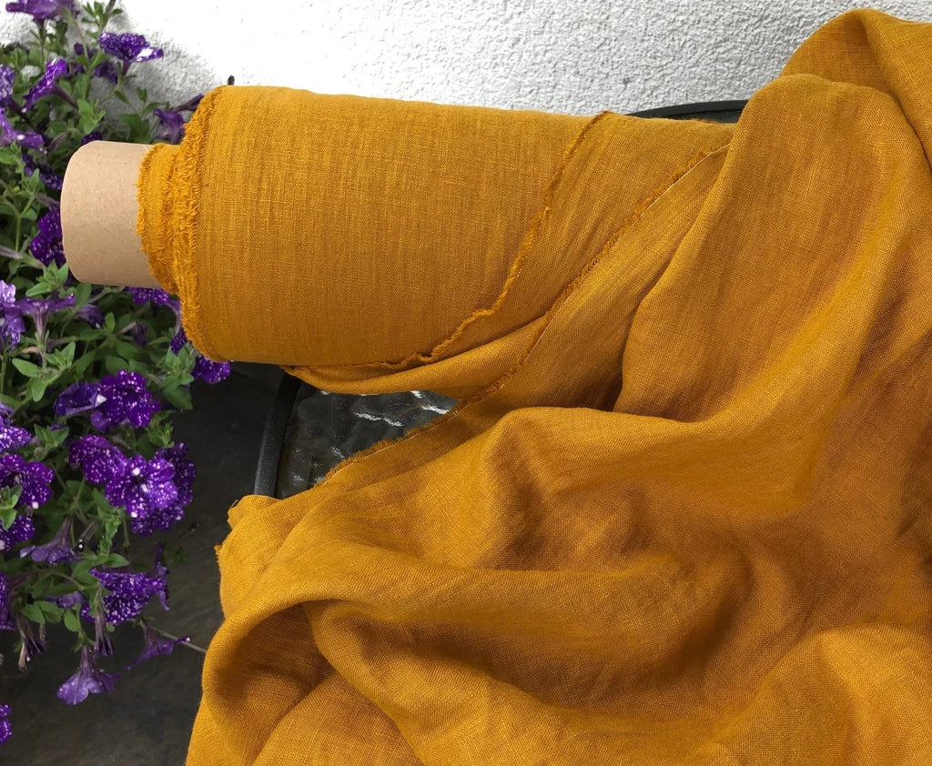 Soft Washed Natural Linen Sewing Fabric – 58" Medium Weight