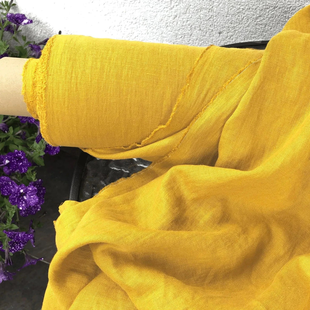 Soft Washed Natural Linen Sewing Fabric – 58" Medium Weight